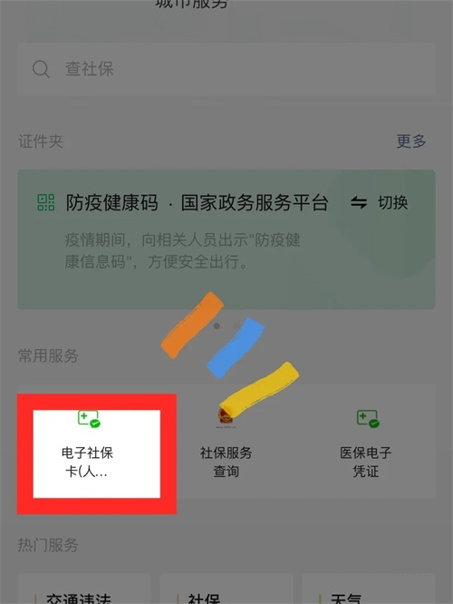 选择电子社保卡（人社部）
