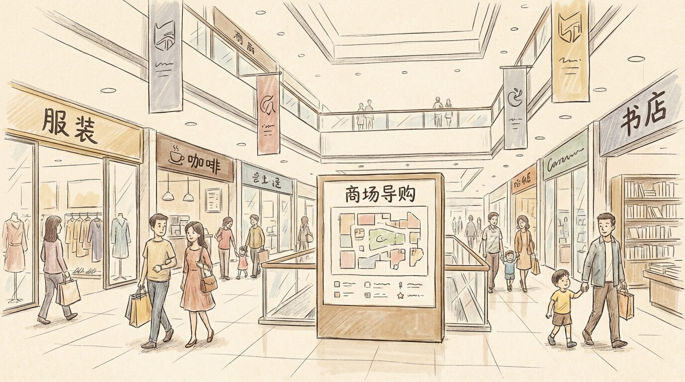 商场导购场景配图